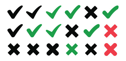 Green, red, and black validation icons. Approve and Reject symbols.
