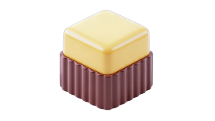 Isometric Dessert Illustration on White Background