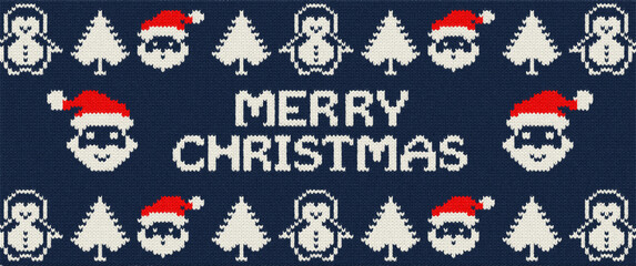ugly Christmas sweater seamless knitting pattern.Festive knitted pattern design featuring reindeer christmas trees and snowflake elements for holiday season