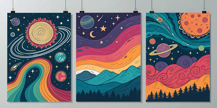 set of abstract floral backgrounds - Powered by Adobe