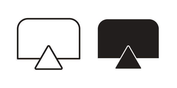 Airplay icons, Line vector. solid symbol set