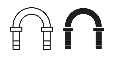 Fototapeta premium Archway icons, Line vector. solid symbol set