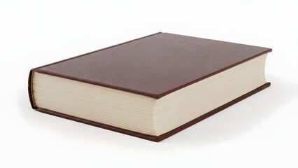 Closed hardcover book with textured cover and cream pages