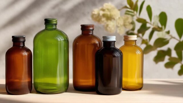 A conscious consumer returning empty refill bottles to a zero-waste refill bar, refilling organic detergents and bath products &mdash; refill culture, low-waste home essentials, and eco-conscious