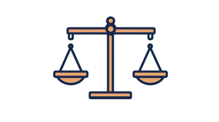 Balance scale icon illustration of justice fairness and equilibrium