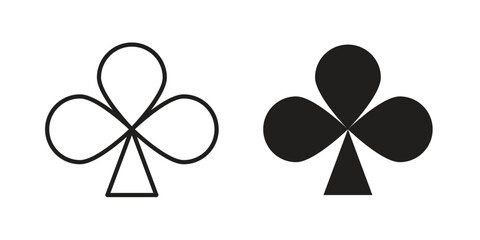 Card-club icons, Line vector. solid symbol set