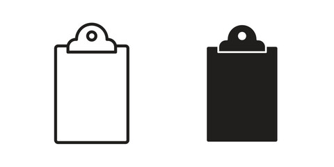 Clipboard icons, Line vector. solid symbol set