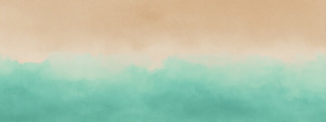 Soft watercolor blend of warm sand beige and tranquil turquoise, calm beach inspired gradient, minimalist fresh design