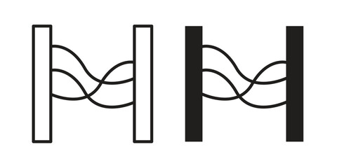 Diagram sankey icons, Line vector. solid symbol set