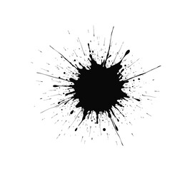 Black ink splat grunge vector illustration drop splash texture element design