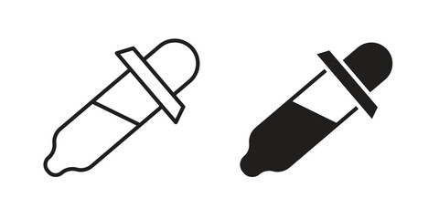 Eye dropper half icons, Line vector. solid symbol set