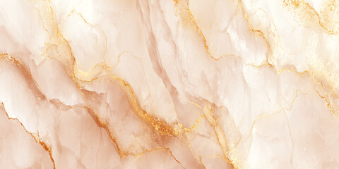 Luxurious polished onyx marble texture with golden veins, creamy white stone surface featuring a creamy white and pale beige background.