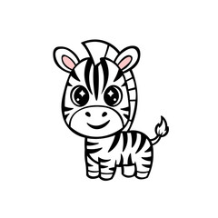 “Sweet baby zebra character with soft rounded lines, expressive eyes, and a clean minimalist look.”