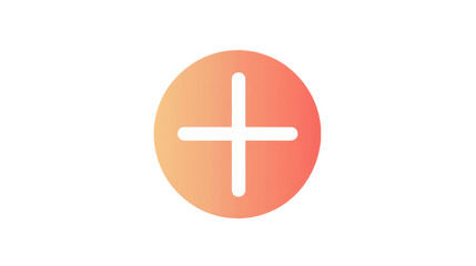 Obraz premium Gradient circle plus symbol isolated on transparent background for design