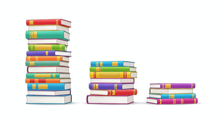 Stacks of vibrant books symbolizing knowledge, study, education