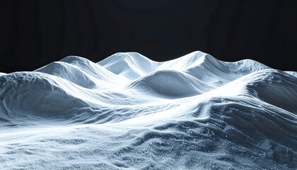 Snowy Mountain Peaks Under a Dark Sky.