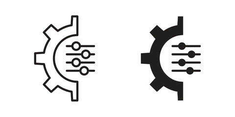 Mass customization icons, Line vector. solid symbol set
