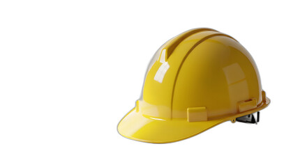Fototapeta premium Yellow construction hard hat safety equipment protection industrial worker gear cutout on transparent background