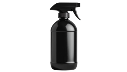  Png of matte black spray bottle ideal for showcasing industrial or household products on a transparent background