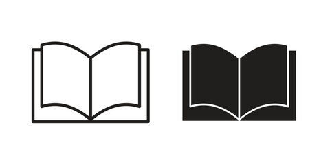 open book icons, Line vector. solid symbol set