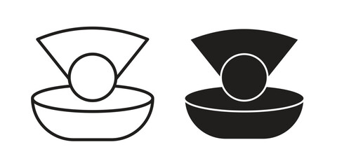 Pearl icons, Line vector. solid symbol set