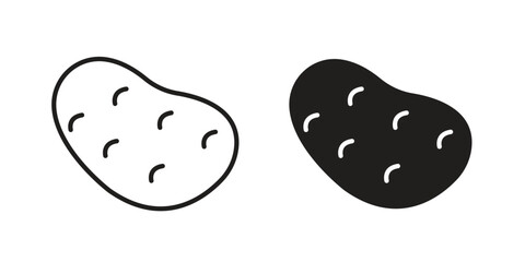 Potato icons, Line vector. solid symbol set