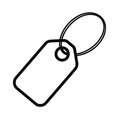 Fototapeta premium Outline drawing of a blank price tag with ring label