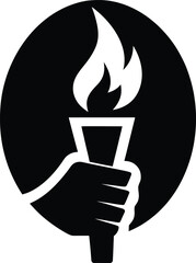 Torch in Hand Silhouette