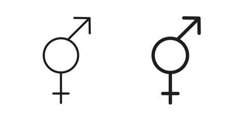 Transgender icons, Line vector. solid symbol set