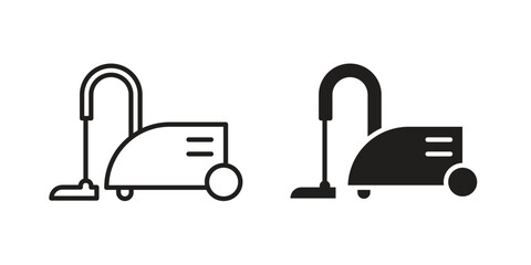 Vacuum cleaner icons, Line vector. solid symbol set