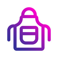 barber apron line gradient icon