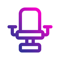 barber chair line gradient icon