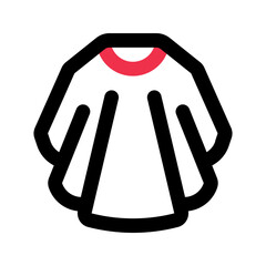 barber cape outline color icon