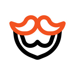 beard outline color icon