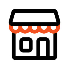 barbershop outline color icon