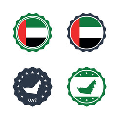UAE stamp set, made in United Arab Emirates product labels