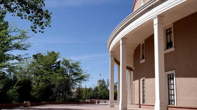 View of The Bataan Monument in Santa Fe from the Roundhouse, which is New Mexico&rsquo;s state capitol building