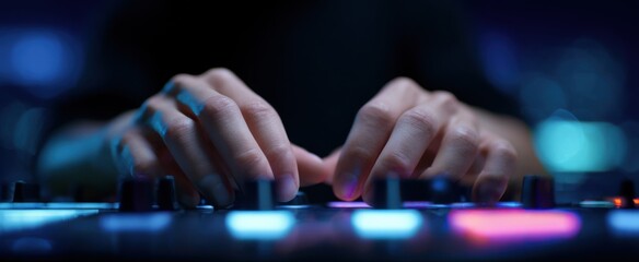 fingers eagerly tapping buttons on a digital controller gadget