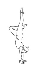A graceful acrobat executing a handstand pose, a testament to agility and strength. 