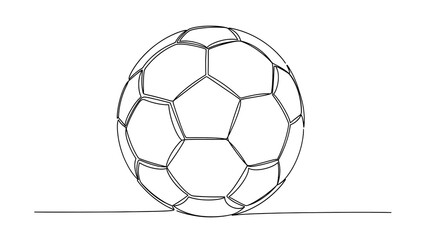 An outline illustration of a soccer ball, perfect for sports-themed designs. 