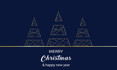 Merry Christmas greetings with golden design