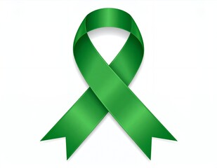Green Awareness Ribbon Symbolizing Support and Solidarity for Various Causes.