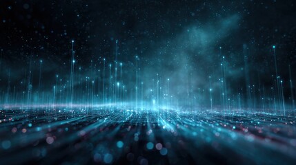 Digital Abstract: An illuminating portrayal of an abstract digital landscape, where lines of code and data streams intermingle to evoke the vastness of the digital world.