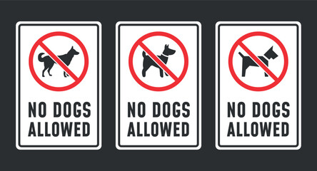 no dogs allowed labels, dog restriction signs