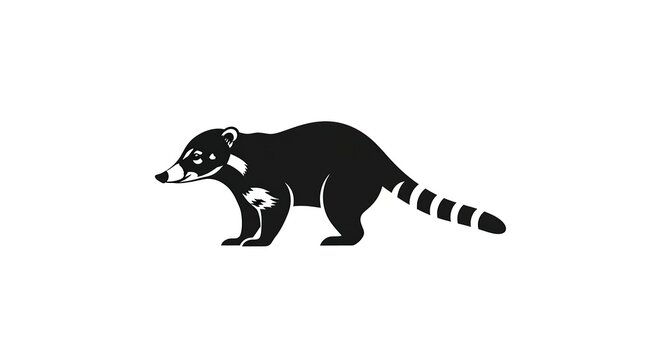 Coati Silhouette Vector Illustration.