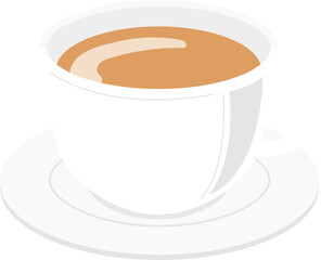 白いカップに入ったカフェオレ