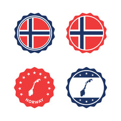Norway stamp set, made in Kingdom of Norway product label