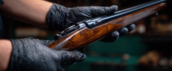 Rifle getting gently cleaned and cared for top-notch function and reliability