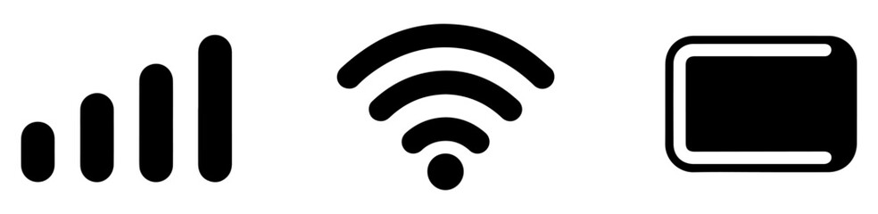 mobile signal wifi battery icon set