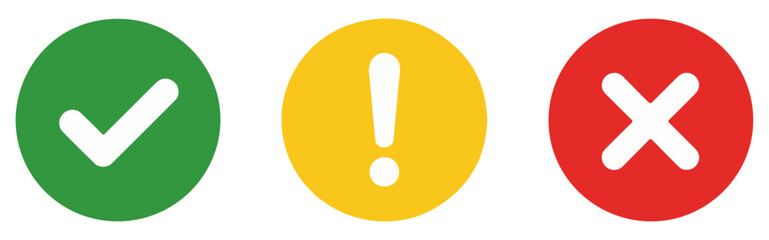 Fototapeta premium tick cross and exclamation icon set